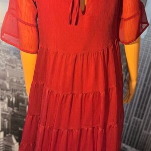 Urban Outfitters Red Flutter Sleeve Sundress